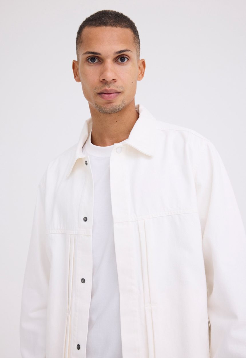 Jac + Jack Damien Pleated Denim Jacket - White